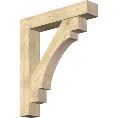 Ekena Millwork Merced Block Rough Sawn Bracket w/ Offset Brace, Douglas Fir, 8"W x 42"D x 48"H BKT0806X42X48MRC05RDF
